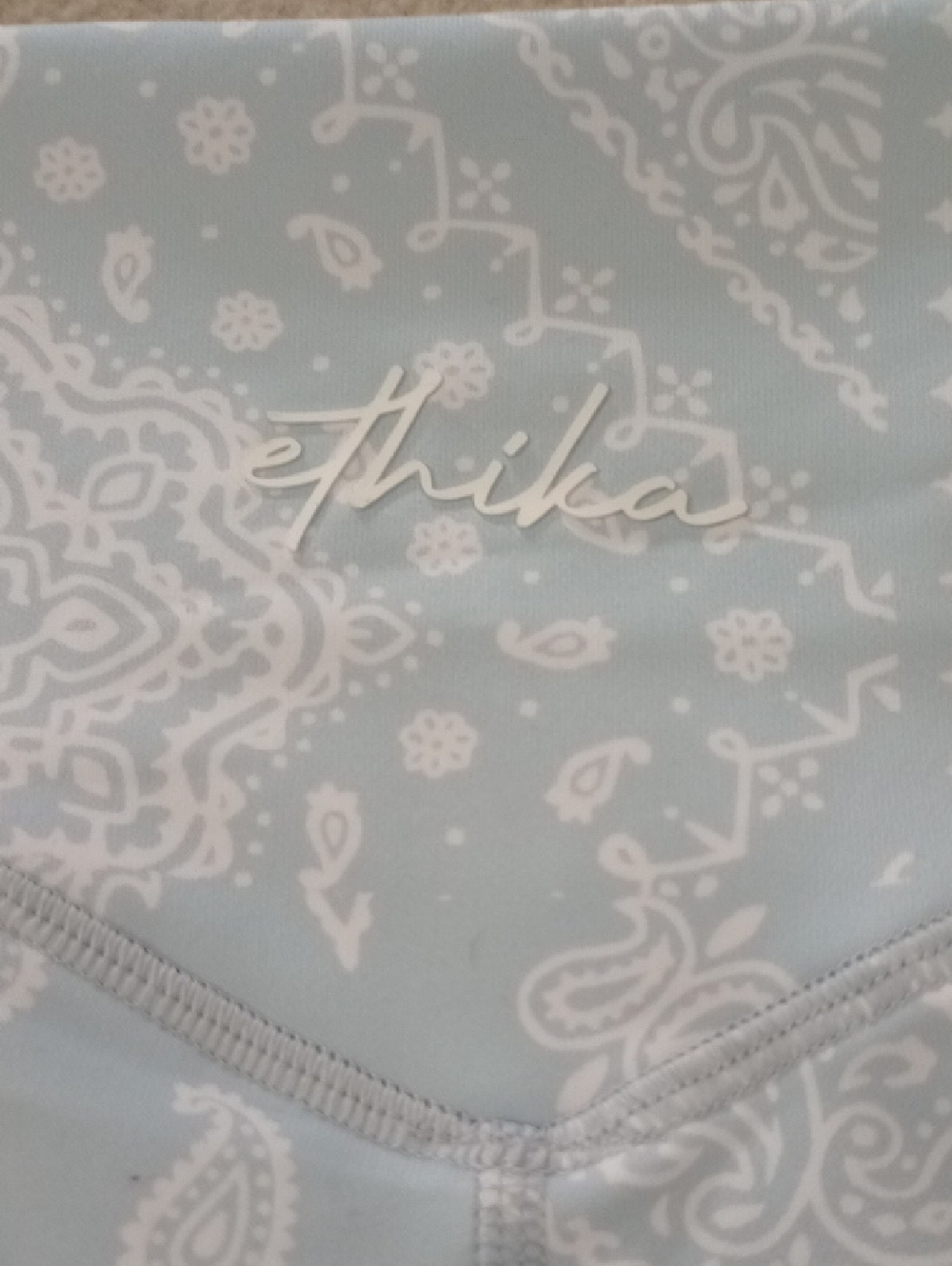 🥰3/$25 NWT ETHIKA "ICE PAISLEY" Biker Short". 5 3/4 Inseam. ALL DAY BODYSHAPER! - Picture 9 of 11